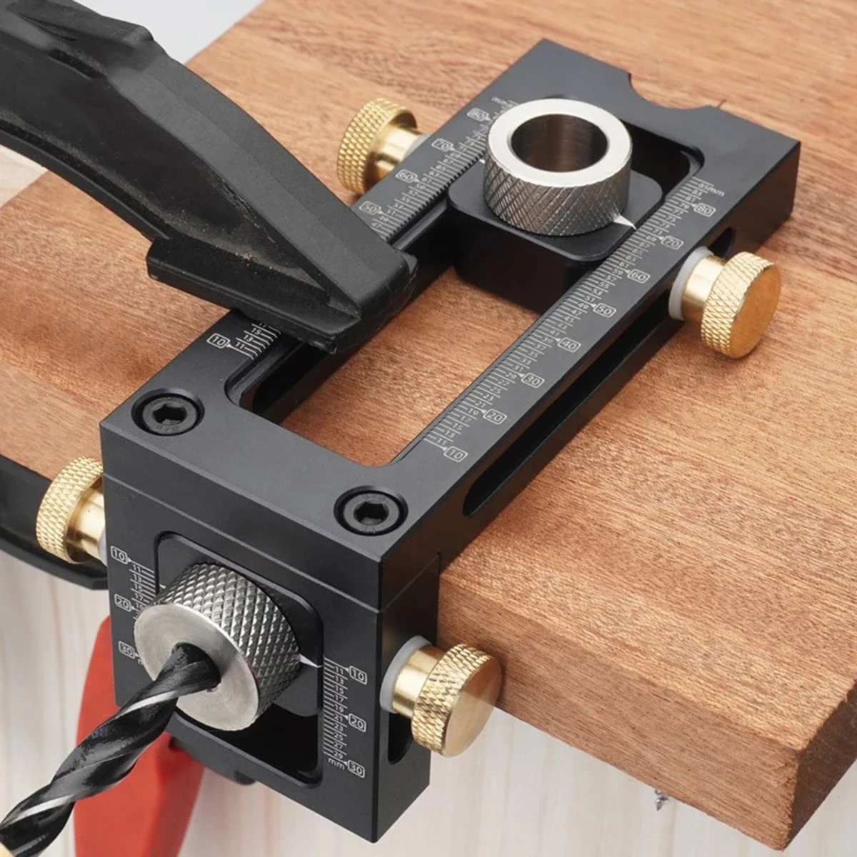 

Woodworking 2 In 1 Drill Puncher Locator Cross Oblique Flat Head Puncher Air Tool Accessories Drill Puncher + Drill Sleeves