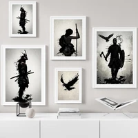 armored japanese samurai warrior vintage wall art canvas painting nordic posters and prints wall pictures for living room decor