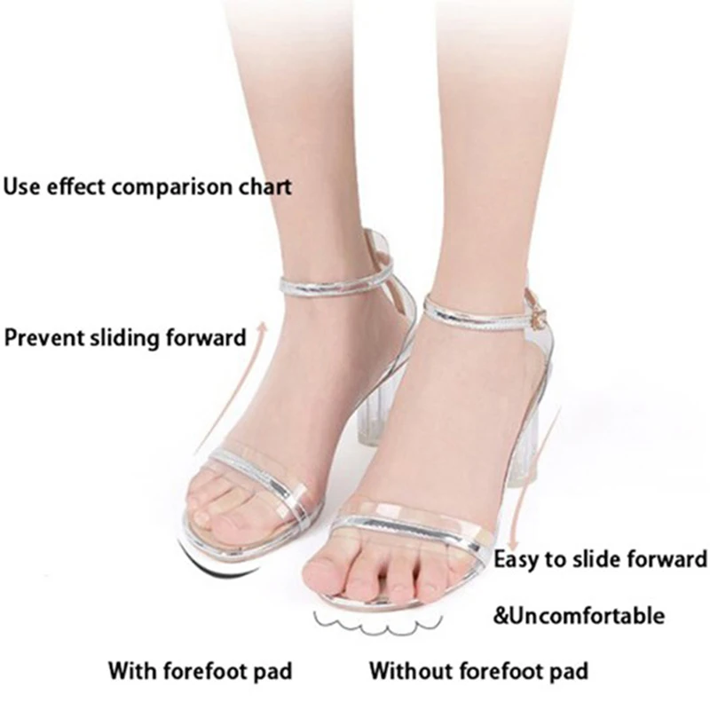 

2Pcs Anti-Slip Leather Forefoot Cushion Insert Half Insoles High Heel Shoe Pads