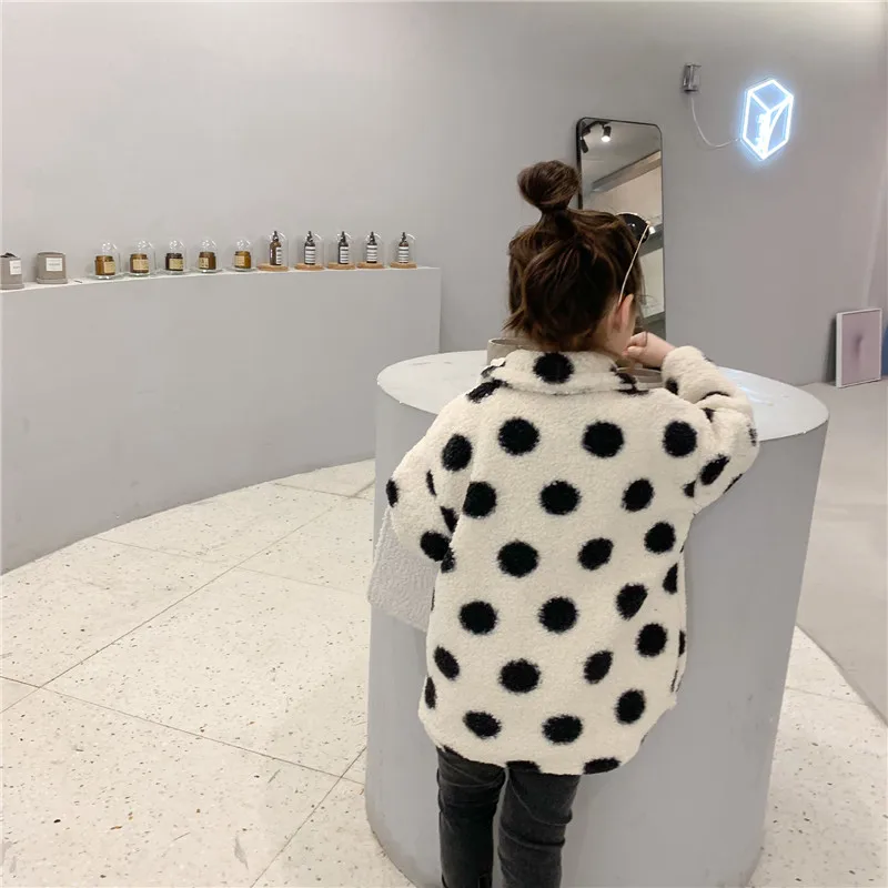 DFXD 2020 модные зимние куртки для маленьких девочек пальто из овечьей шерсти