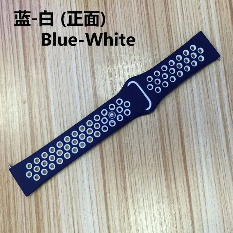 blue white 22 мм 20 мм спортивный ремешок для samsung galaxy Watch 46 мм 42 мм gear S3 Frontier классический ремешок huami amazfit bip huawei GT 2 - Цвет ремешка: blue white