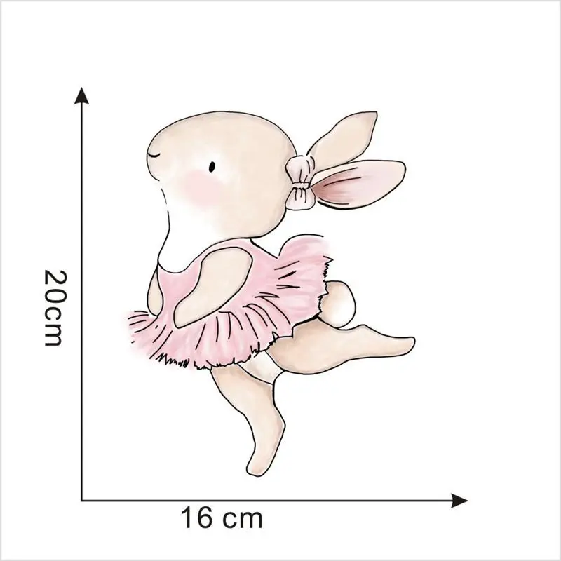 Горячие новые балетные наклейки на стену с кроликом для детей детские Декорации