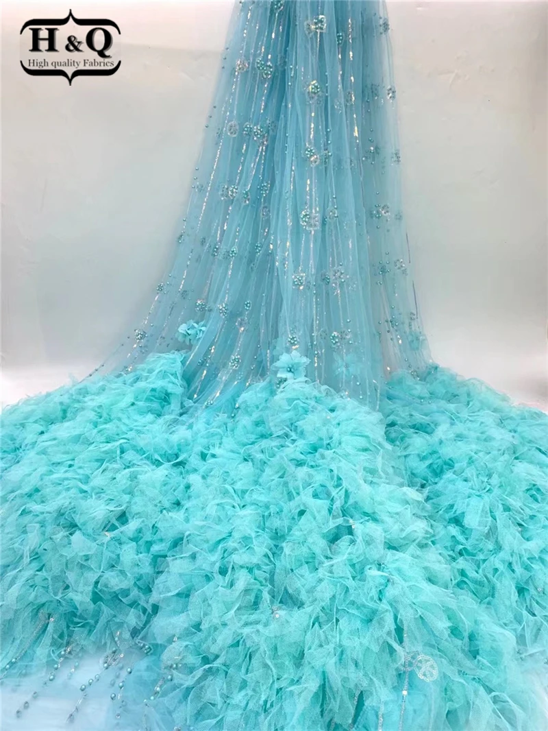 Африканская французская Тюлевая Кружевная Ткань 5 ярдов 2021 Высококачественная 3D