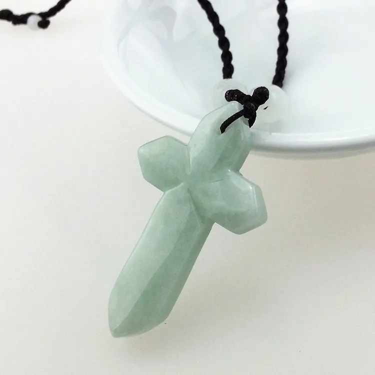 Натуральный Изумрудный крест нефритовый кулон ожерелье очарование ювелирные