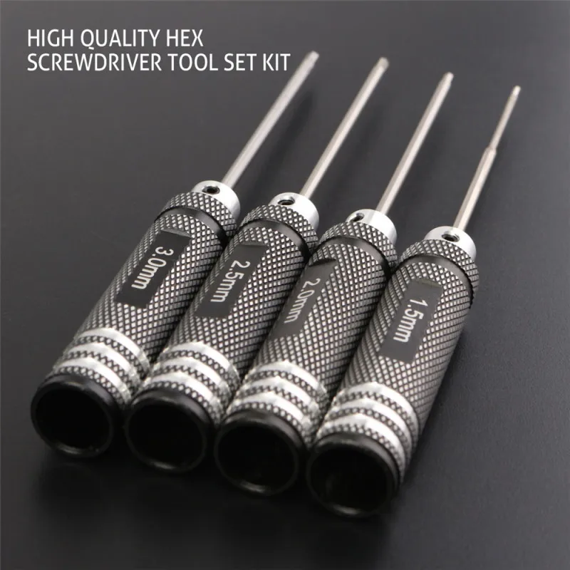 

4pcs 1.5/2.0/2.5/3.0mm Ball Head Screwdriver Tool Set For RC Model Toys Drones Cars Helicoopters Quad Installation Repair Parts