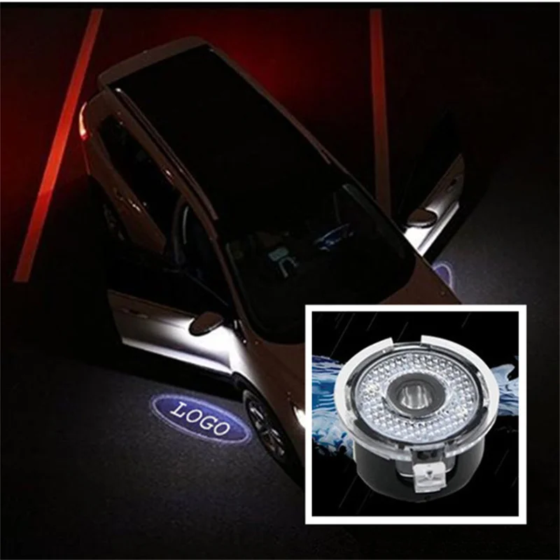 Haoyuehao 2 Pcs LED Car Door Lighting Logo Projector Rearview Mirror LED Photo Lights Welcome Shadow Lights Fit For Ford