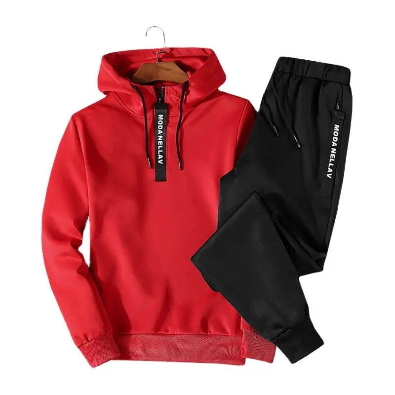 

Men Casual Set Hooded 2021 Hot Spring Autumn New Men's Sportswear Hoodies+Pants 2PCS Sets Solid Hip Hop Street Loose Tracksuits