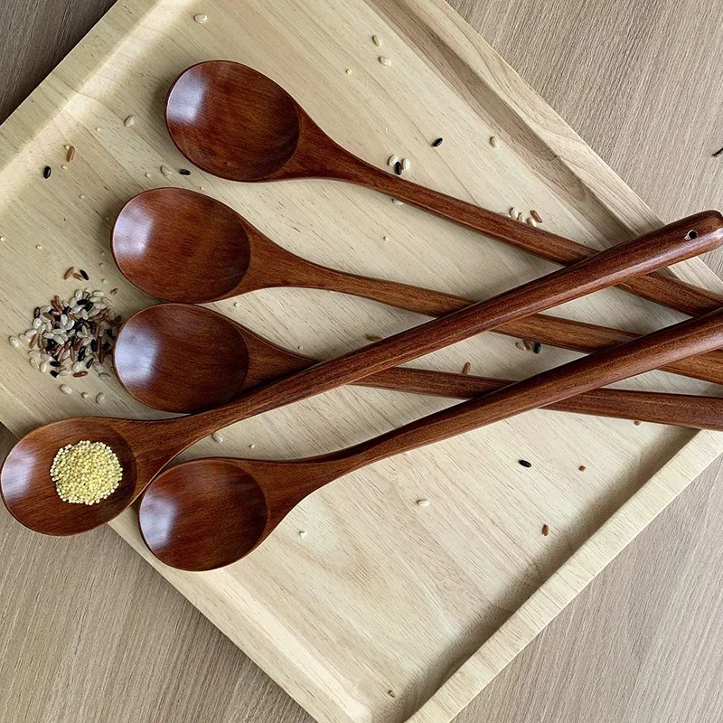 

Cookware with 13Inch Long Handle Wooden Spoon for Kitchen Wooden Spoon, 5PCS Kitchen Utensils