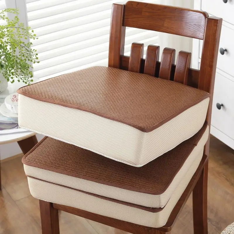 Rattan Mat Anti-Slip Seat Cushion Floor Pad Bedroom Dining Square Chair Ice Silk Pillows Car Heightening Tatami | Дом и сад