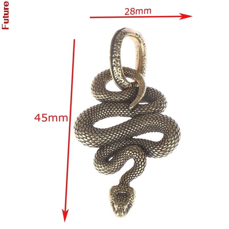

Hot selling brass metal snake-shaped keychain shape handmade key ring tool cobra animal key multi-tool handbag pendant