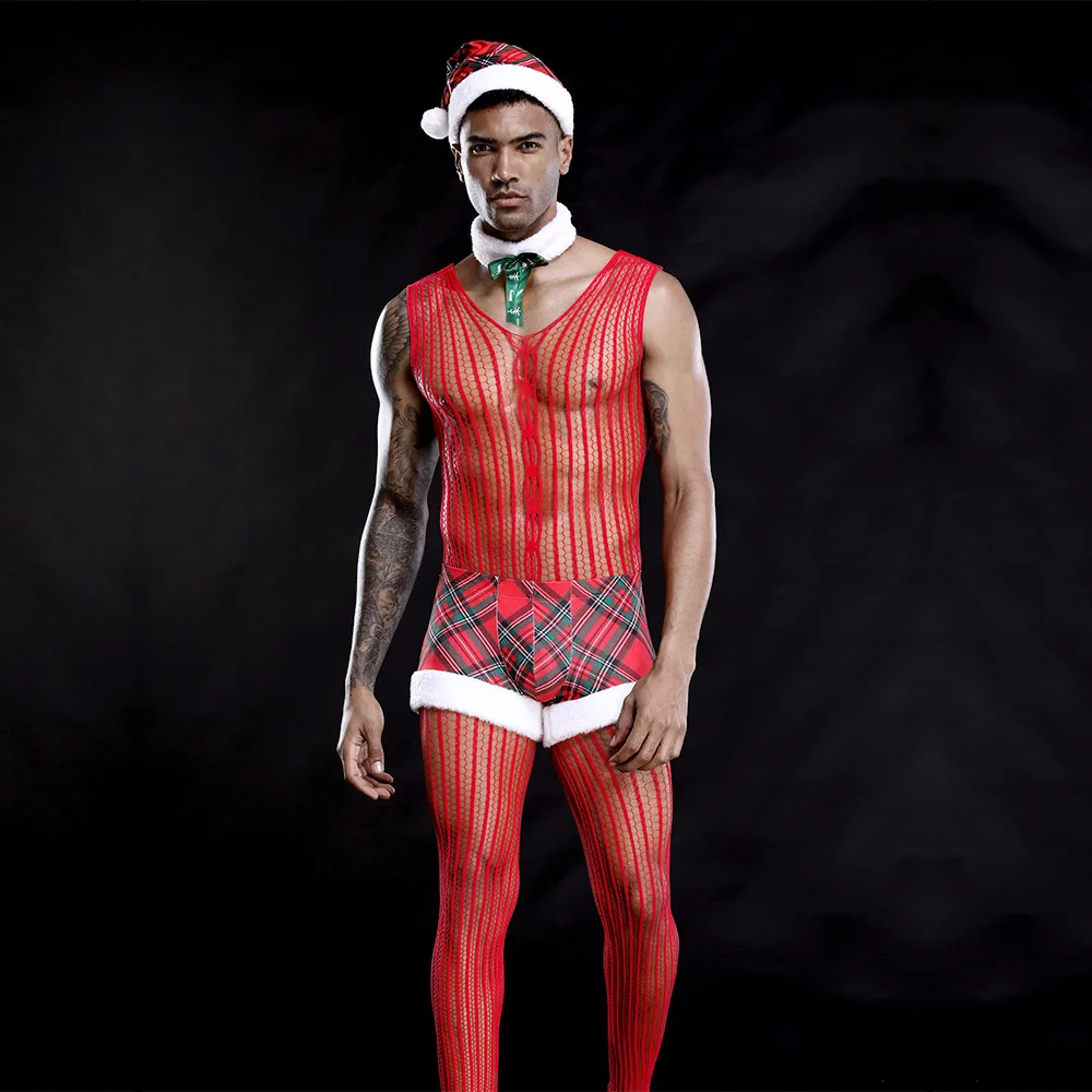 Рождественский ночной клуб бар вечерние GoGo костюм мужской сценический пикантные