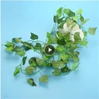 Искусственная зеленая гирлянда из листьев 210 см, искусственные растения, плющ, лоза, листва, Свадебная вечеринка, украшение для дома и сада, пластиковая шелковая ткань