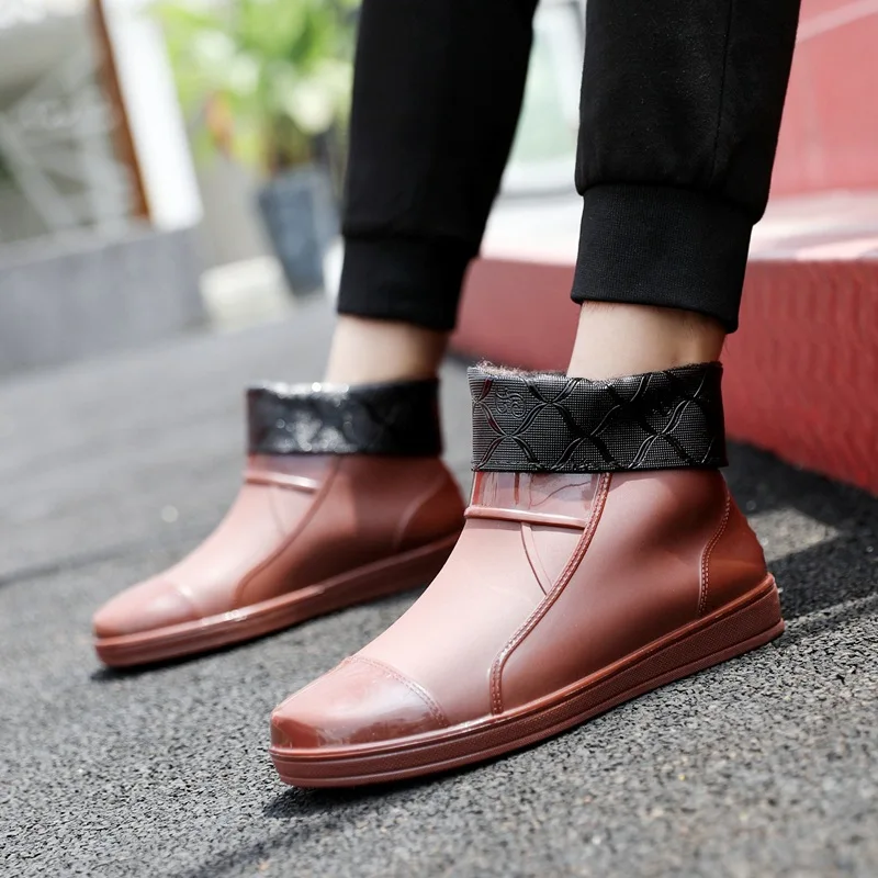 Короткие непромокаемые Нескользящие износостойкие ботинки с защитой от дождя