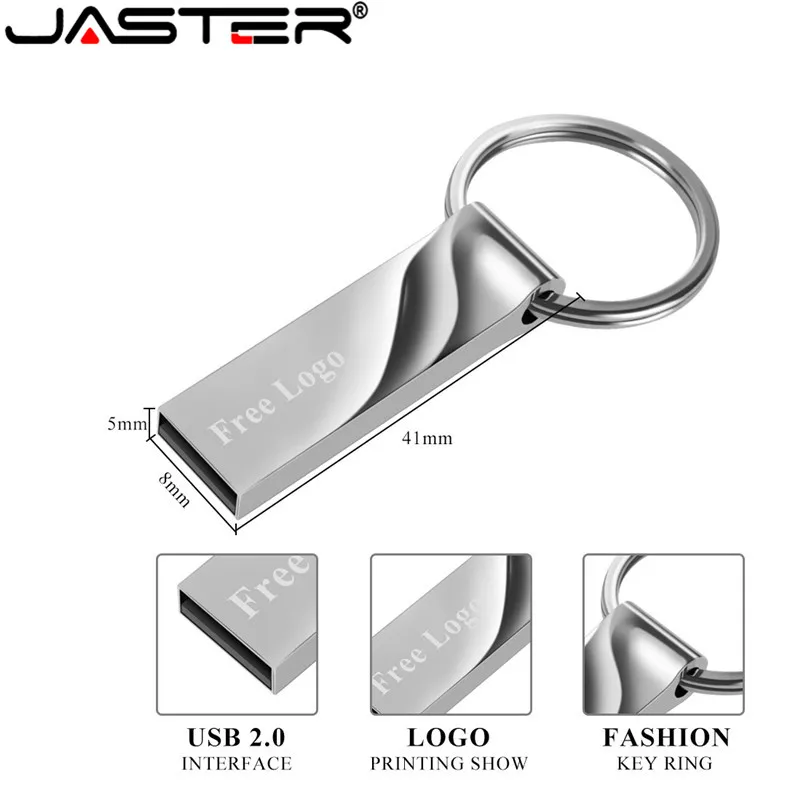 

JASTER USB 2.0 Mini metal Flash Drives pen key disk drive usb flash stick memory card 4GB 16GB 32GB 64GB(5pcs Free logo)