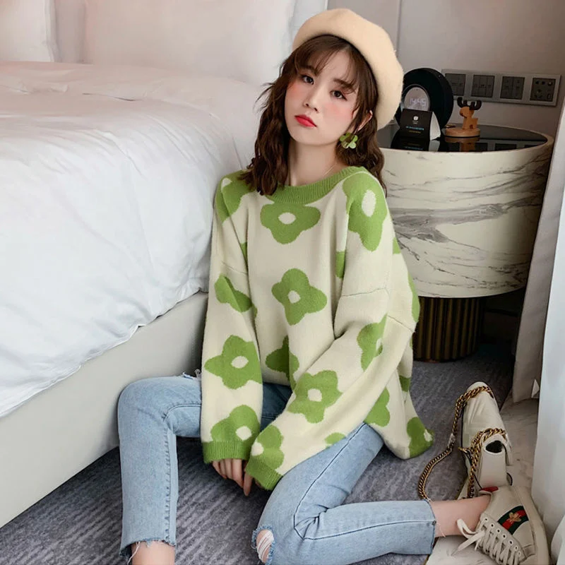 

Autumn And Winter New Women Fashion Sweater Student Loose Knit Bottoming Shirt