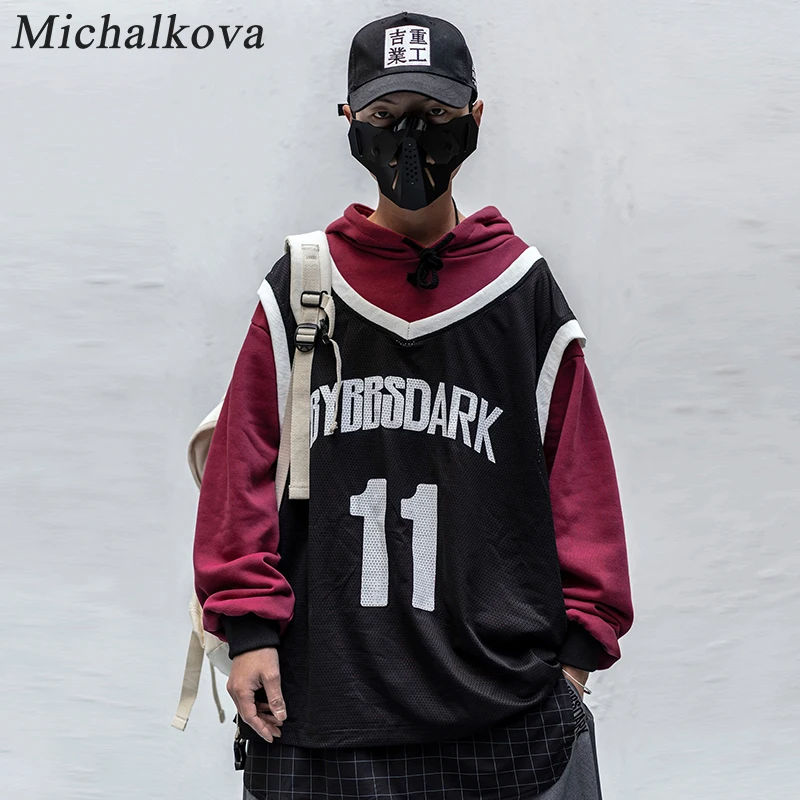 Michalkova Harajuku Ninja 11 баскетбольная Свободная Толстовка в стиле хип хоп с принтом