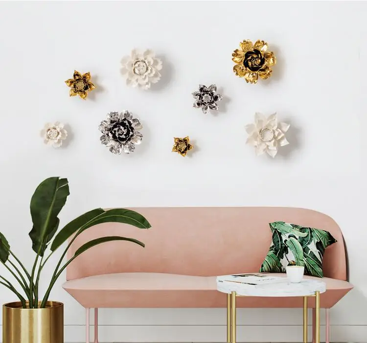 Европейский керамический цветочный орнамент настенная Фреска домашний гостиной