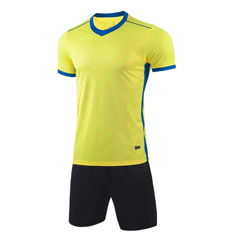 Мужской Желтый Футбольный трикотаж с коротким рукавом белая Футбольная форма