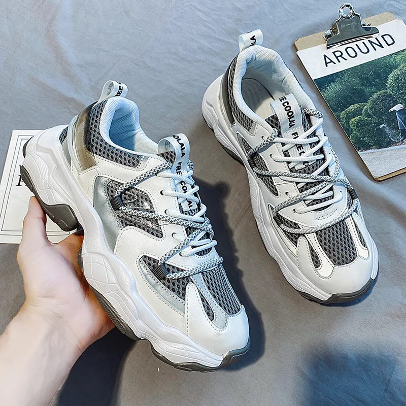 

Spring Casual Men Shoes Fashion Chunky Sports Shoes High Bottom Comfortable Walking Mesh Man Sneakers Trainers Footwear