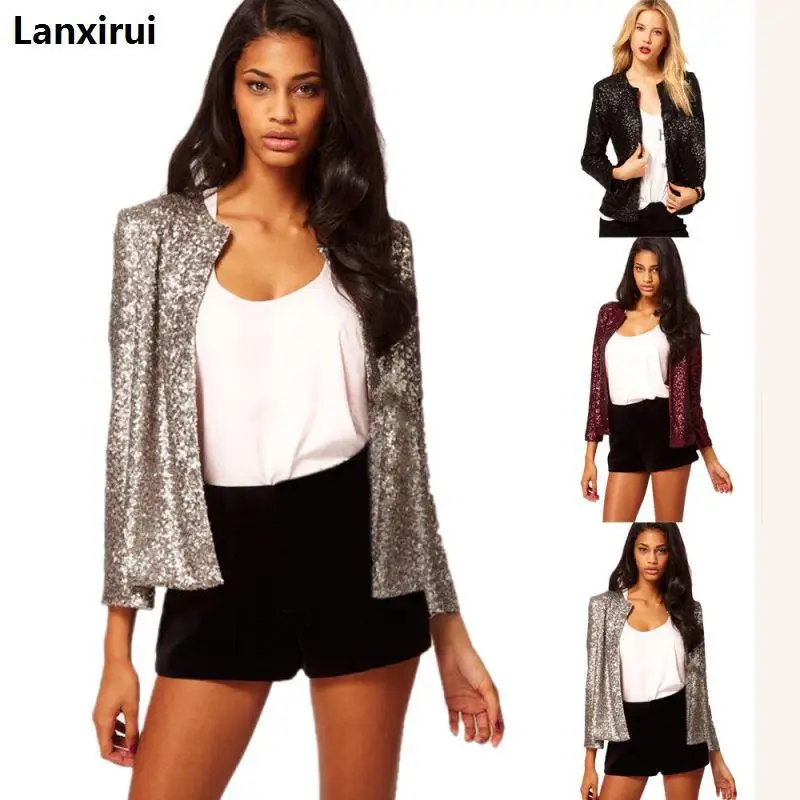 В европейском и американском стиле Модные брендовые блестящие карман кардиган