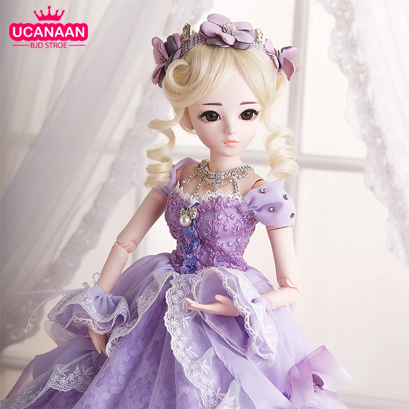 UCanaan/60 см 1/3 BJD кукла 18 Шаровые опоры куклы с пурпурное свадебное платье одежда