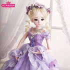 UCanaan60 см 13 BJD кукла 18 Шаровые опоры куклы с пурпурное свадебное платье одежда обувь парик Кисть для нанесения макияжа девушки одеваются игрушки