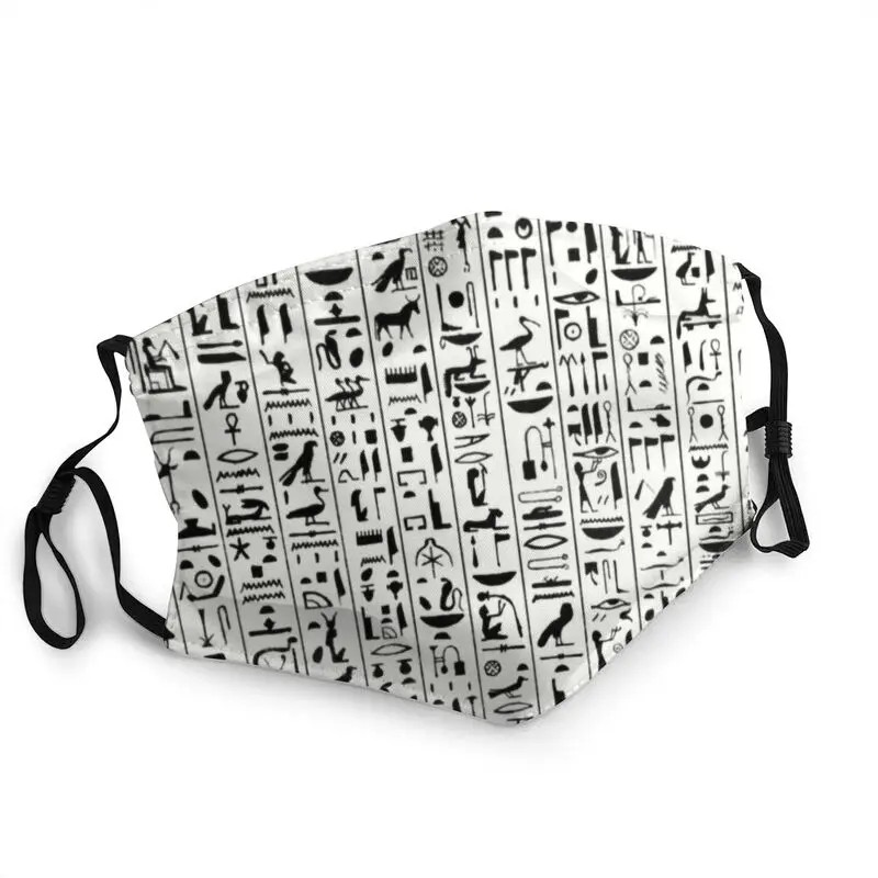

Египетская многоразовая маска для лица Hieroglyphs, Пылезащитная маска, респиратор