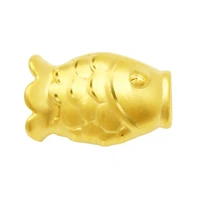 new solid pure 24kt 3d yellow gold pendant women men fish bead pendant 0 9 1g 158 52 8mm