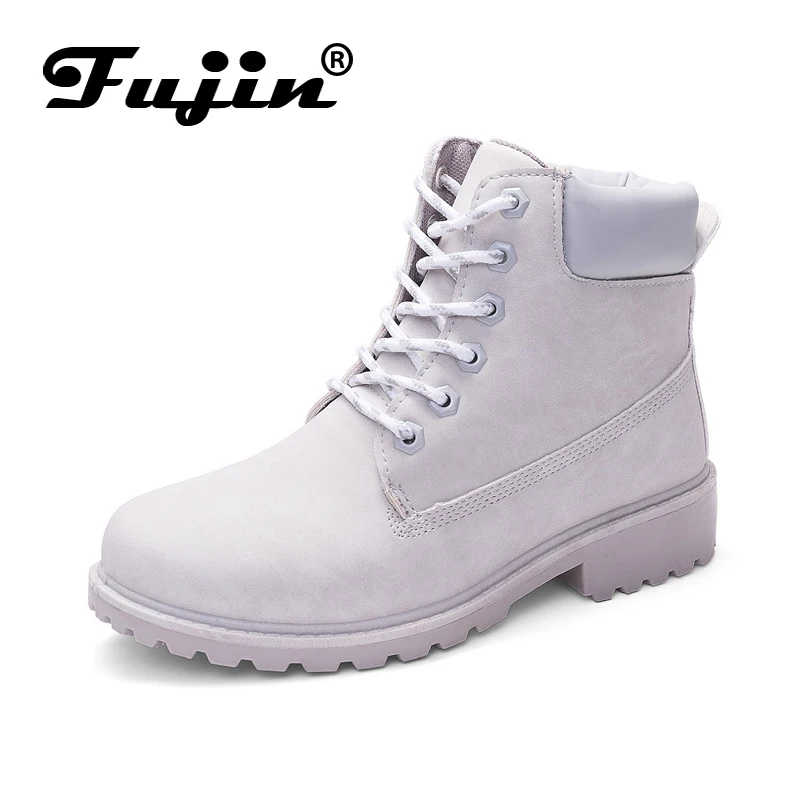 grey Fujin/зимние ботинки; женская обувь; коллекция года; теплые меховые плюшевые кроссовки; женские зимние ботинки; зимняя обувь; женские ботильоны; botas mujer - Цвет: grey