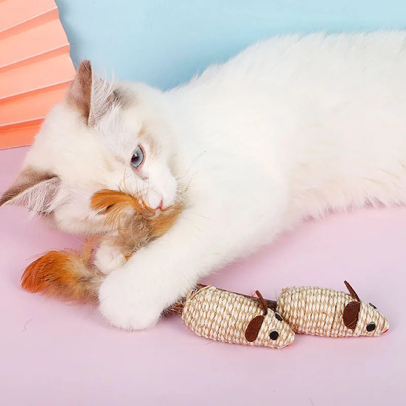Игрушка для жевания кошек Интерактивная Милая Реалистичная котенок мышь игрушка