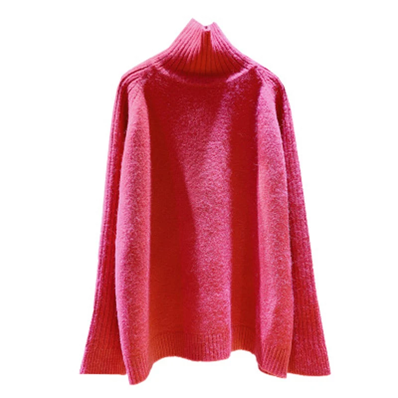 

Women Pullover Sweaters Sweet Turtleneck Long Sleeve Knitted Loose Sweater Tops Winter Ladies Jumper Newest Swearters