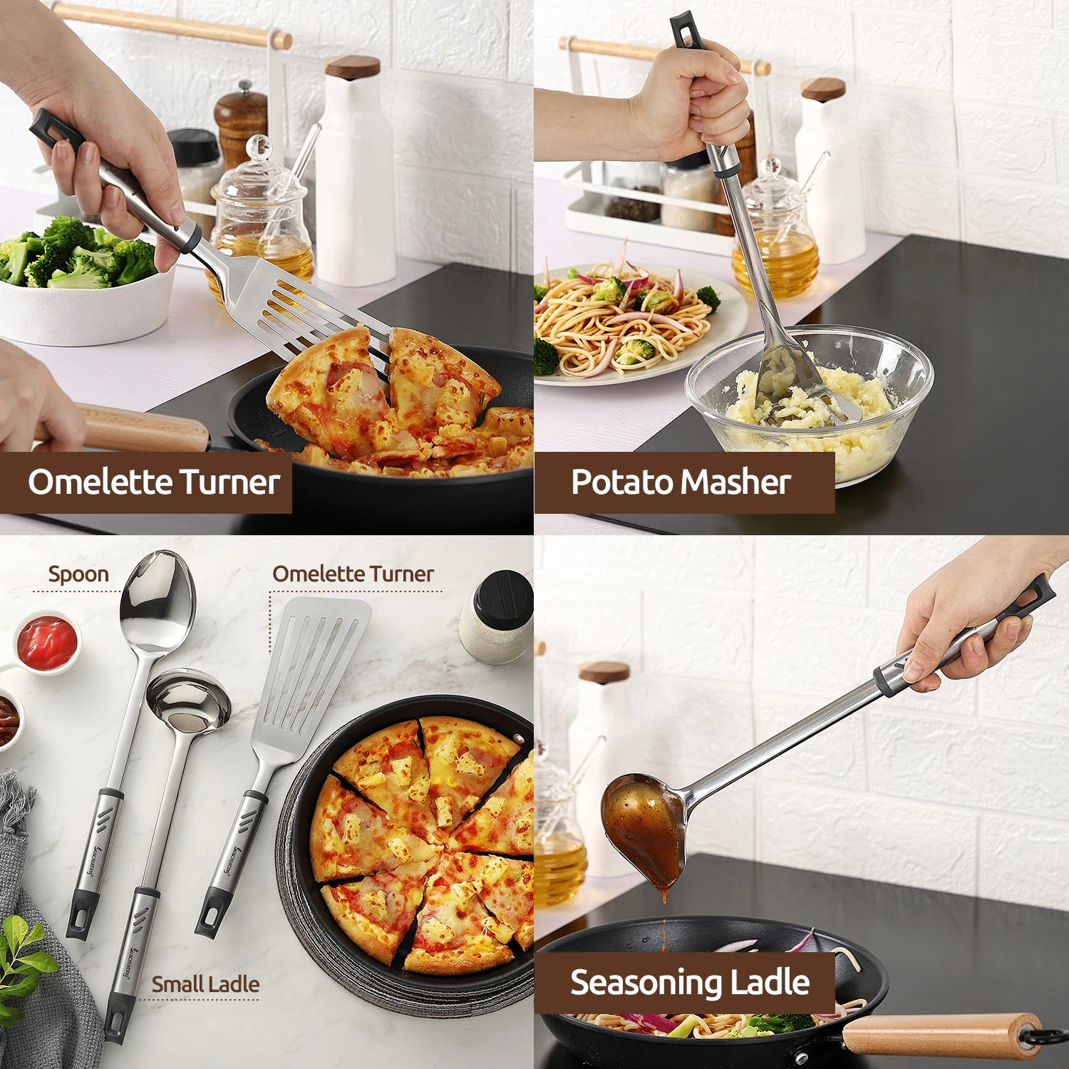 Seacreating море серии Нержавеющая  сталь посуда половник лопатка для Жарки Ложка