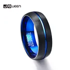 Простое мужское обручальное кольцо из карбида вольфрама с голубым покрытием 8 мм, матовое покрытие, размер от 6 до 15, ювелирные изделия