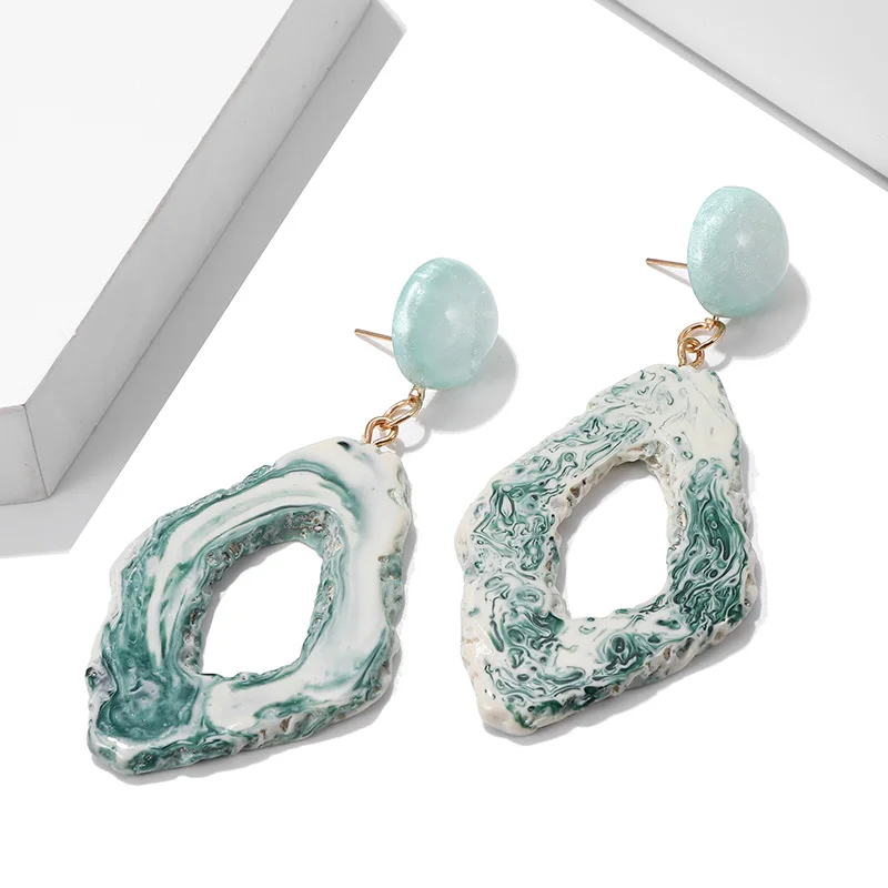 Новинка 2019 модные серьги для женщин большие геометрические акриловые смешанные