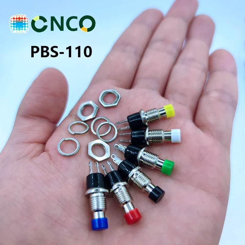 

6pcs PBS-110 7MM Momentary Push button Switch Press the reset switch 1A250V 3A125V On Off Push Button Switch Normally Open NO/NC