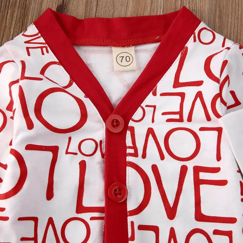 Pudcoco/боди для новорожденных одежда маленьких мальчиков на День Святого Валентина