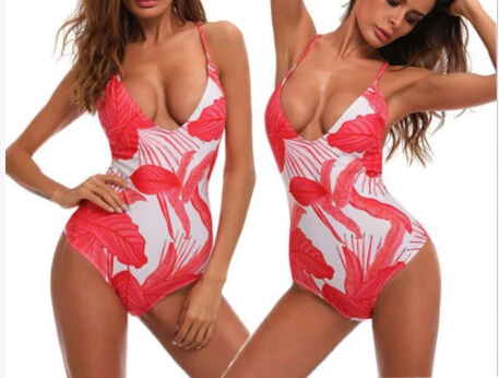 Новый стиль женский купальник пуш-ап мягкий бикини цветочный принт цельный