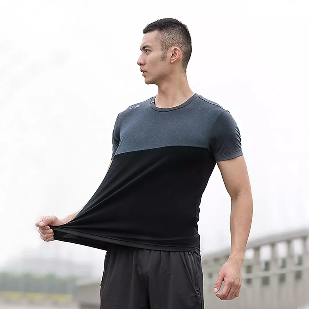 

xiaomi youpin men's stitching sports T-shirt moisture-absorbing, quick-drying, skin-friendly, high-elastic short-sleeved