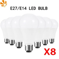8pcslot e27 e14 led bulb 220v 3w 6w 9w 12w 15w 18w 20w bombillas lampada ampoule lamps saving light bulbs coldwarm white lamp