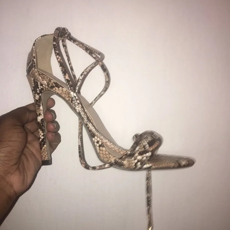 

2021 NEW Summer Women's Sandals PU Lace-Up Thin High Cover Heel Shallow Mature Serpentine Dance Solid Pumps zapatillas mujer