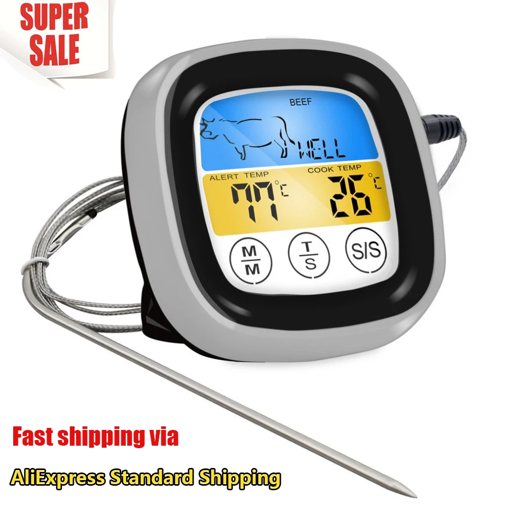 

Digital Kitchen Smart Meat Thermometer for BBQ Grill Food Cooking Oven Meat Thermometer Chicken Barbecue Kitchen Accessories