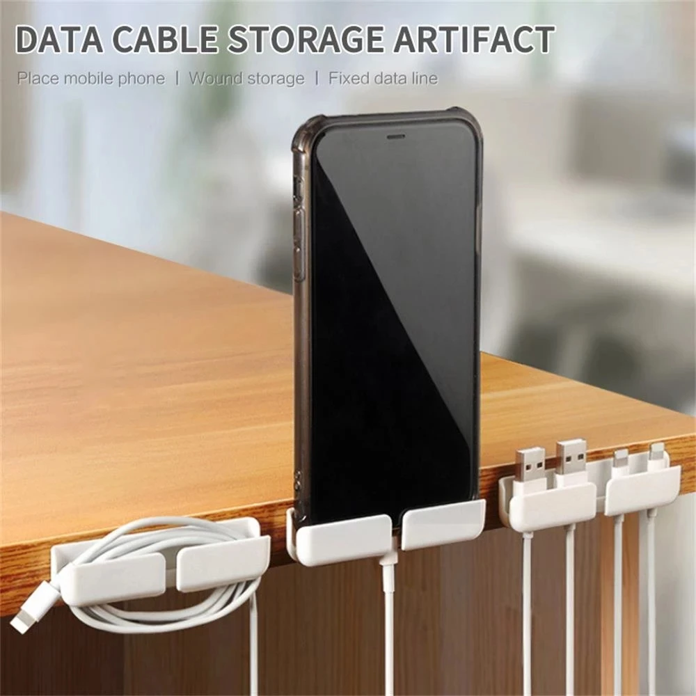

3pc/set Data Cable Organizer USB Cable Desktop Fixer Manage Phone Charging Holder Stand Fixed Buckle Earphone Cable Storage Clip