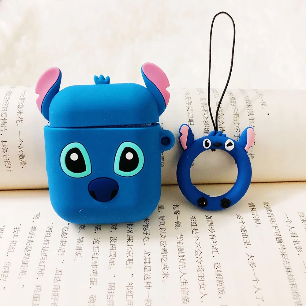 Cute Cartoon Earphone Case For Airpods 2 Cover Soft Silicone Slim Earphone Cover For Airpods Case Bag Protective Strap or Hook - Цвет: GJ0744