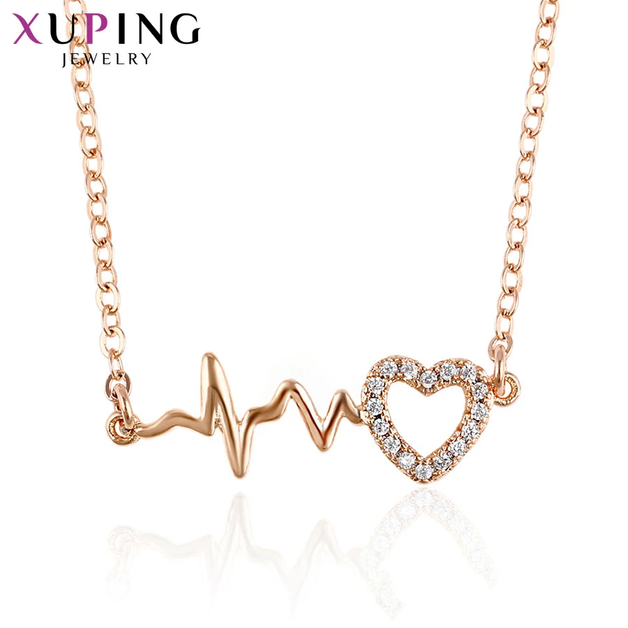Xuping позолоченное модное ожерелье в форме сердца для женщин экологические медные