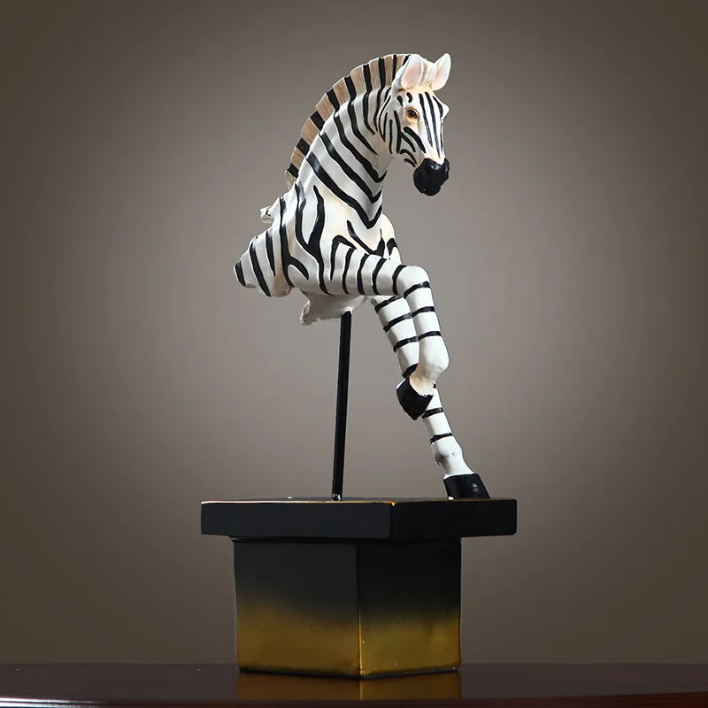 Креативная статуя на удачу в скандинавском стиле бюст виде зебры 45 см