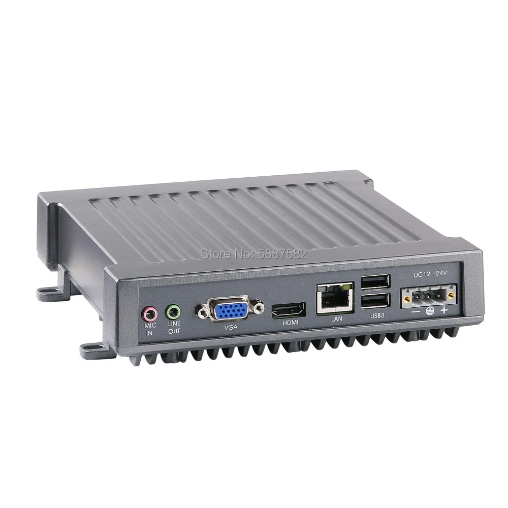 Четырехъядерный процессор Celeron J1900 1U встроенный безвентиляторный ПК компьютер 2