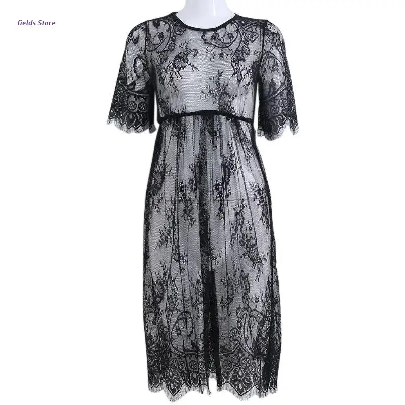 

Lace See Through Maternity Dress Fancy Clothes Pregnancy Photography Prop