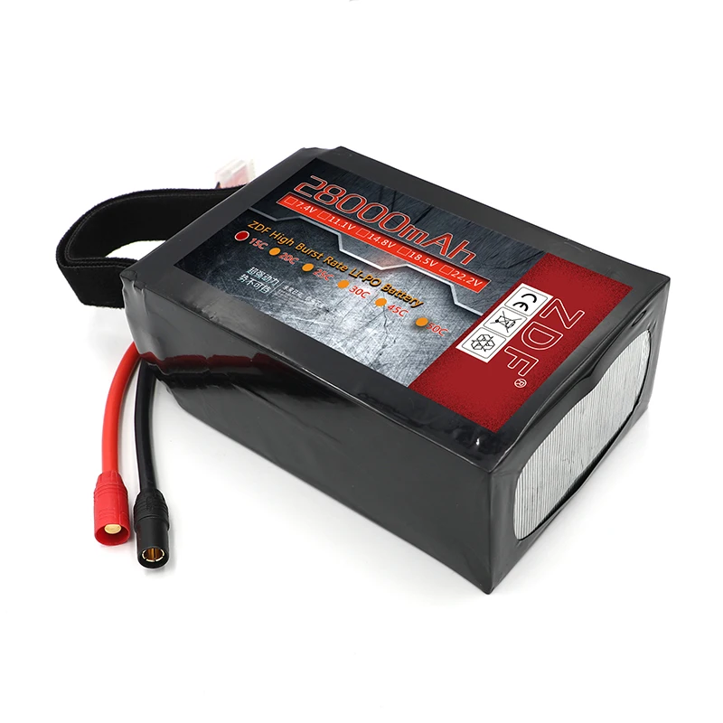 ZDF Lipo батарея 22,2 V 28000mAh 28Ah 6S 20C Lipo батарея для квадрокоптера БПЛА RC модель самолета машина для защиты растений