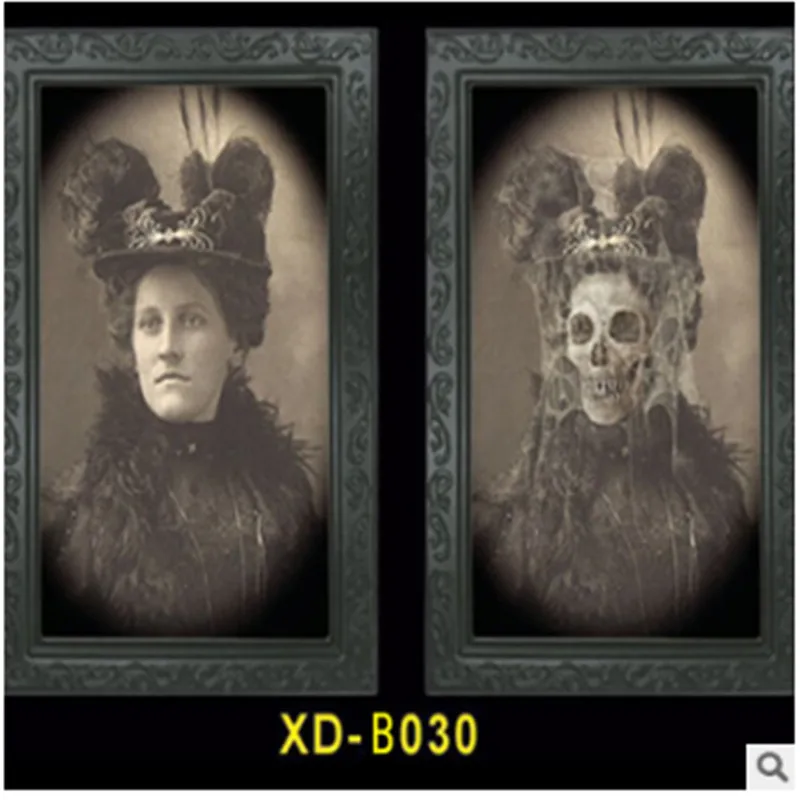 Фоторамка с изображением ужасов, линзовидная, 3D, для изменения лица, фоторамка, страшный портрет, хэллоуинская страшилка, праздничное украшение для вечеринок, реквизит - Цвет: As photo shows