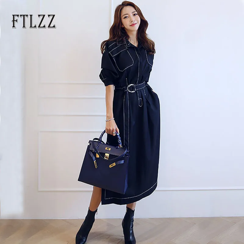 Винтажный Тренч Новинка сезон весна-осень воротник с отложным воротником и